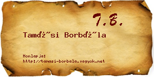 Tamási Borbála névjegykártya